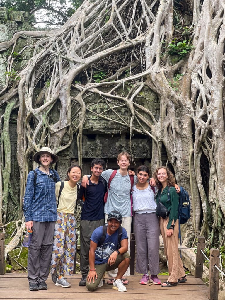 group at ruins in cambodia
