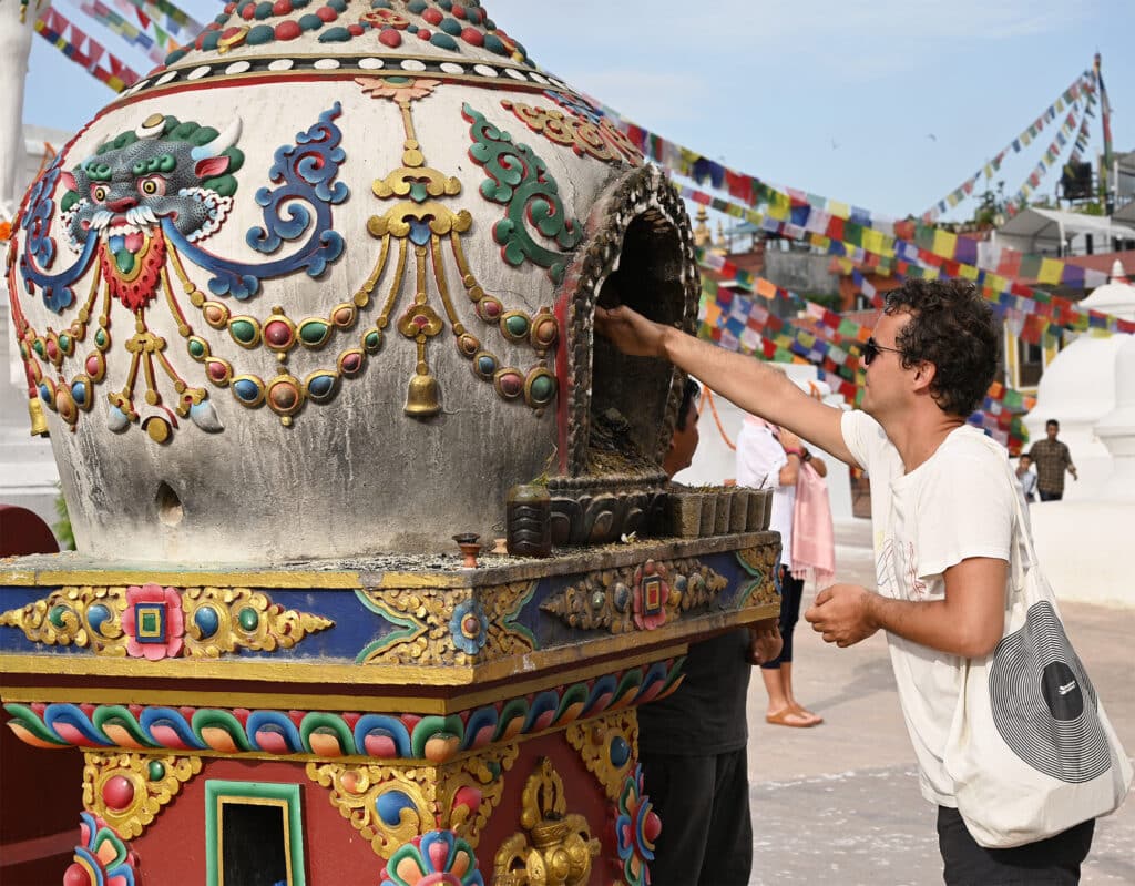 man making offering