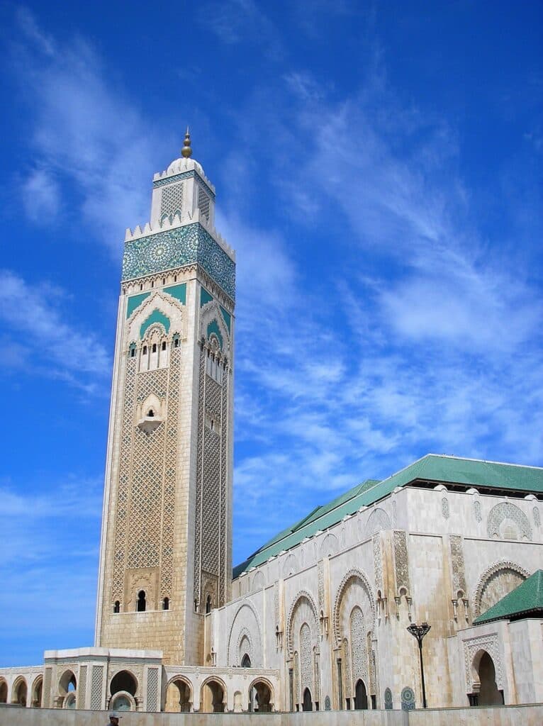 mosque with blue skies in back