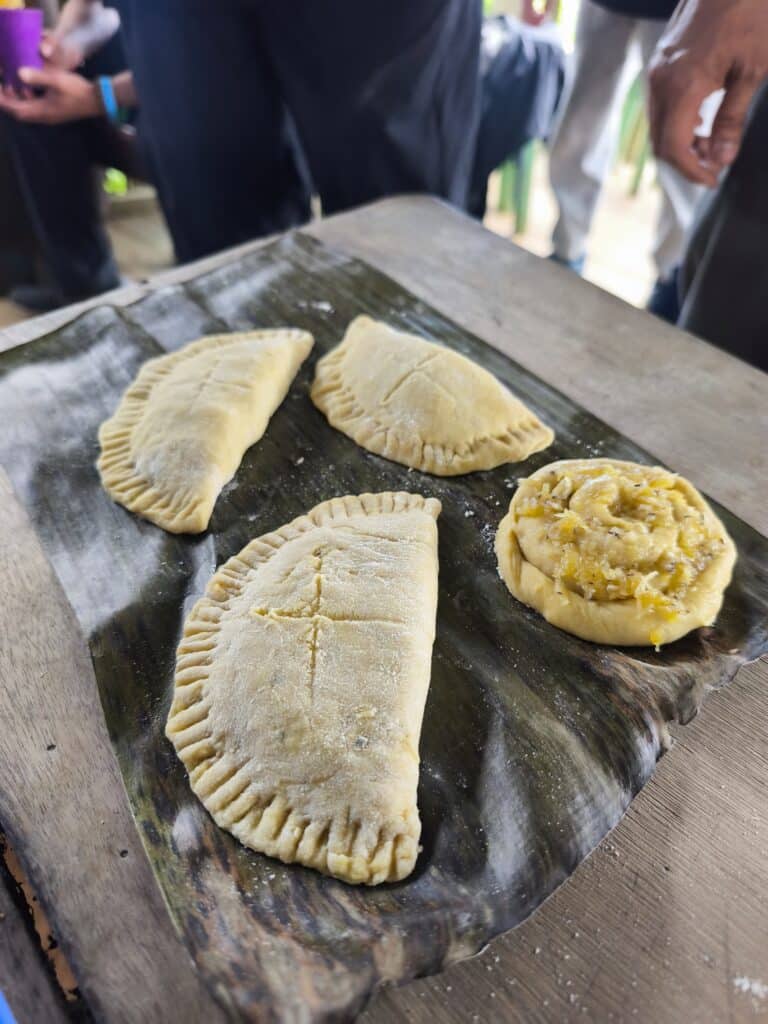 food on wooden plate