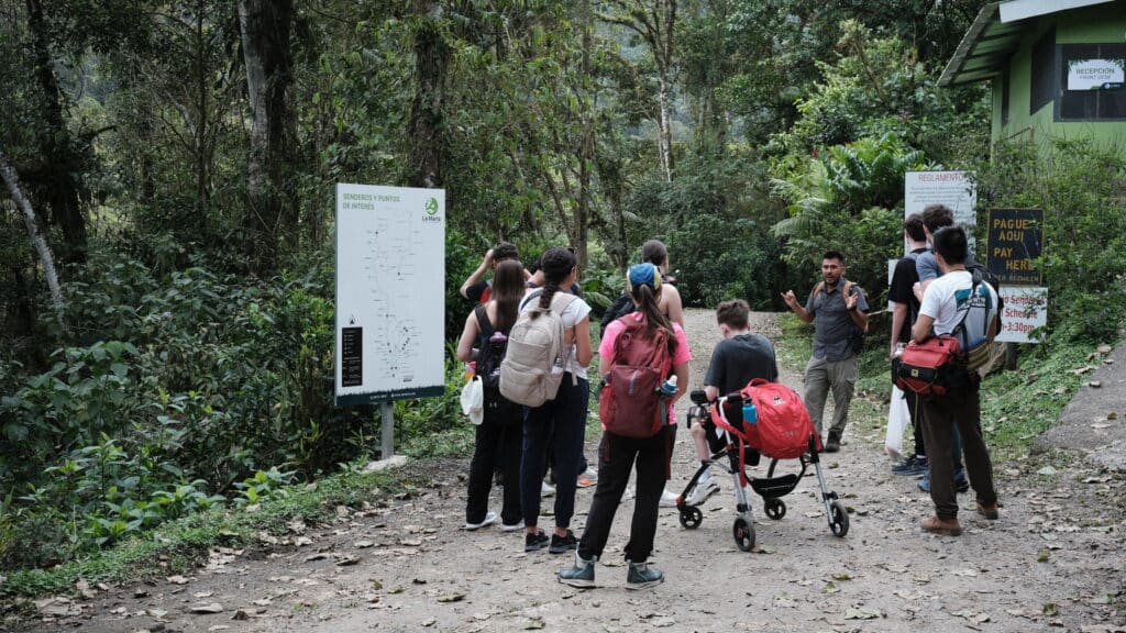 group on a trail